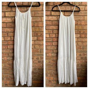 NWT a new day White & Gold Striped Spaghetti Strap Maxi Dress